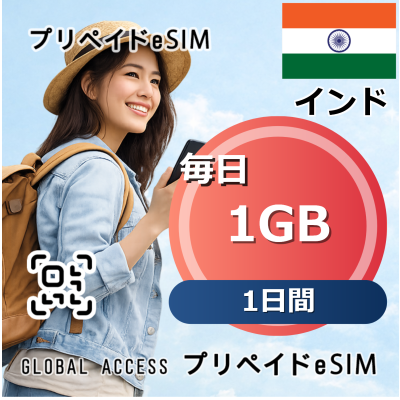 インド 1GB 毎日 1日間