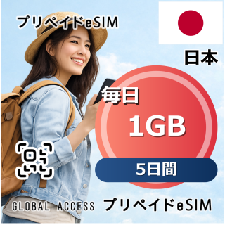 日本 eSIM 1GB 毎日 5日間