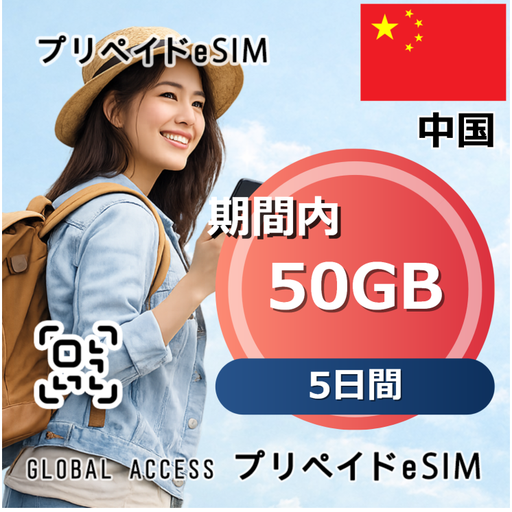 中国 50GB 5日間