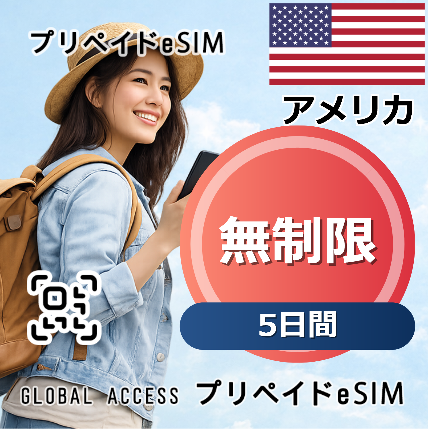 アメリカ eSIM 無制限 5日間