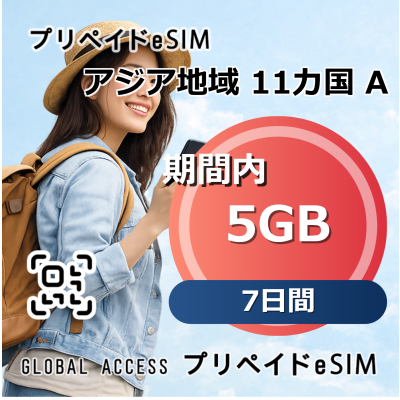 アジア 11カ国 A 5GB 7日間