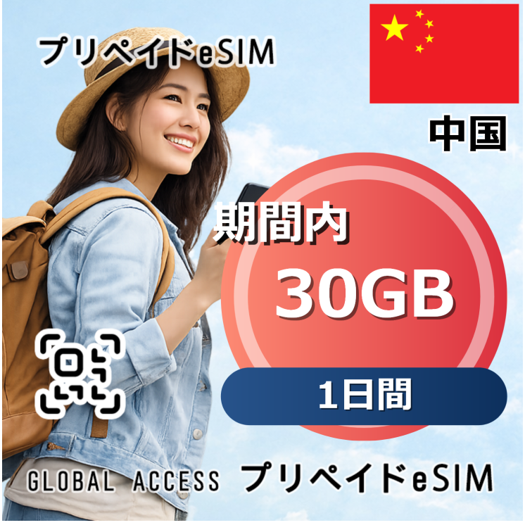 中国 30GB 1日間