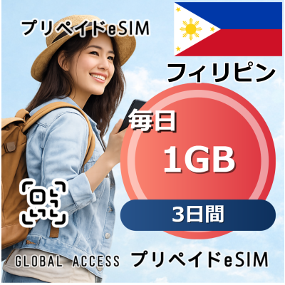 フィリピン eSIM 1GB 毎日 3日間