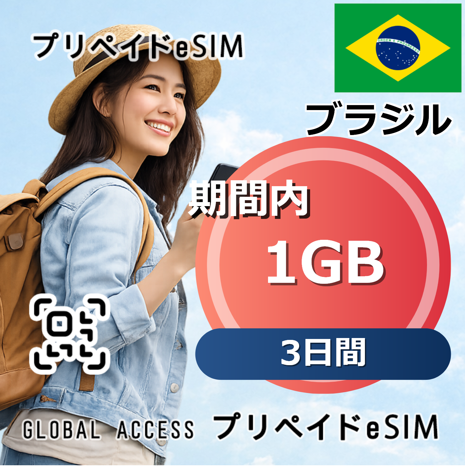 ブラジル 1GB 3日間