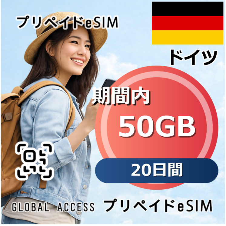 ドイツ 50GB 20日間