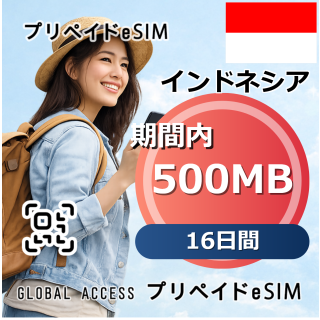 インドネシア 500MB 16日間