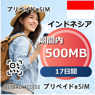 インドネシア 500MB 17日間