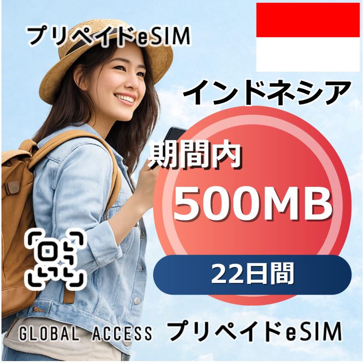 インドネシア 500MB 22日間