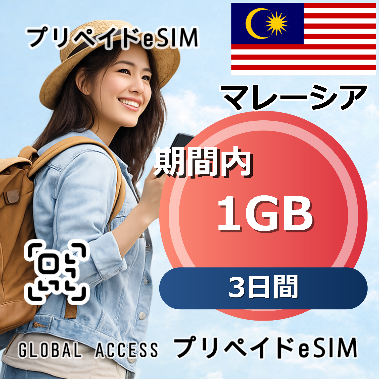 マレーシア 1GB 3日間