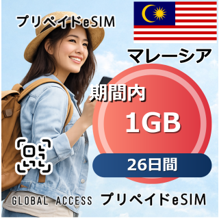 マレーシア eSIM 1GB 26日間
