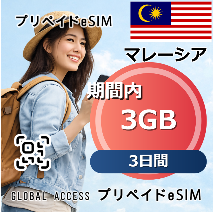 マレーシア eSIM 3GB 3日間