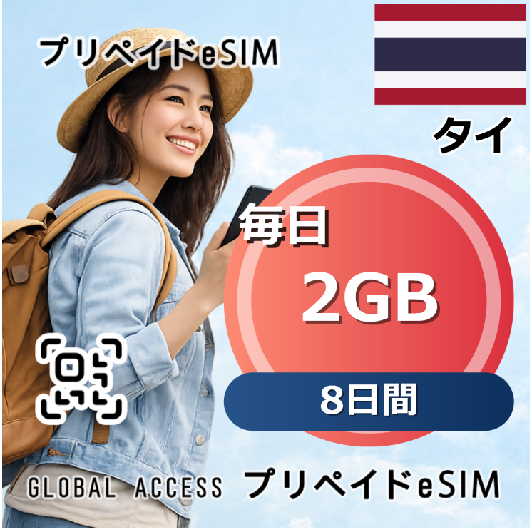 タイ eSIM 2GB 毎日 8日間