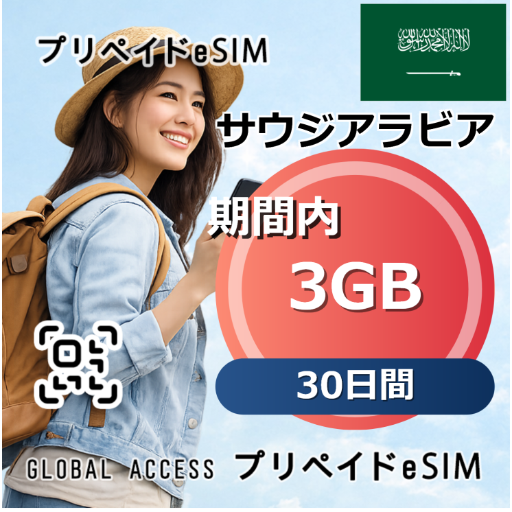 サウジアラビア eSIM 3GB 30日間