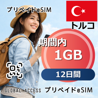 トルコ eSIM 1GB 12日間