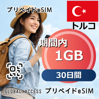 トルコ eSIM 1GB 30日間