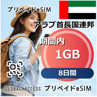 アラブ首長国連邦 1GB 8日間
