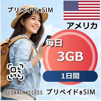 アメリカ 3GB / 毎日 1日間