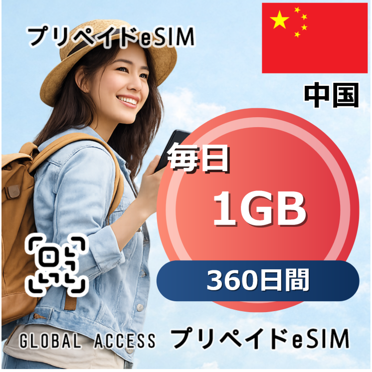中国 1GB / 毎日 360日間