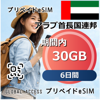アラブ首長国連邦 30GB 6日間
