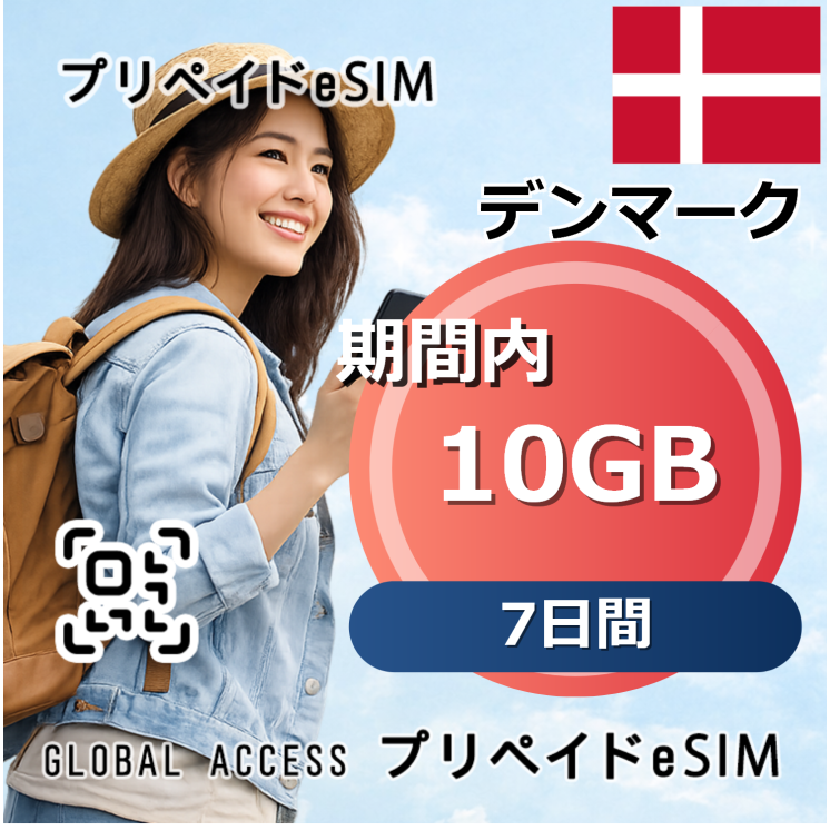 デンマーク 10GB 7日間