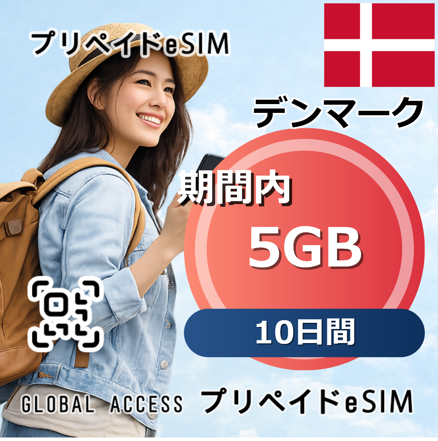 デンマーク 5GB 10日間