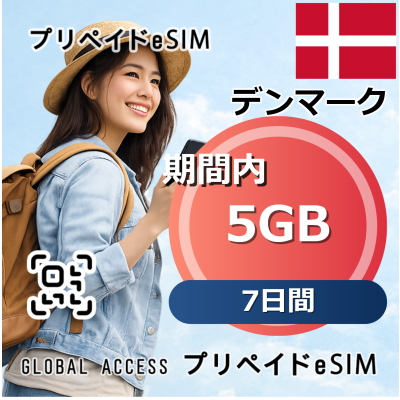デンマーク eSIM 5GB 7日間
