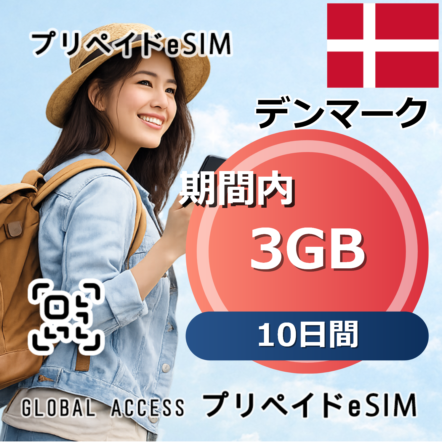 デンマーク 3GB 10日間