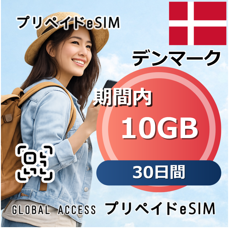 デンマーク 10GB 30日間