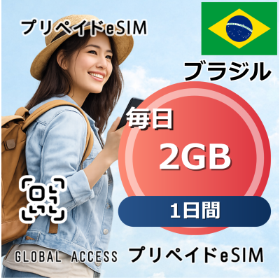 ブラジル eSIM 2GB 毎日 1日間