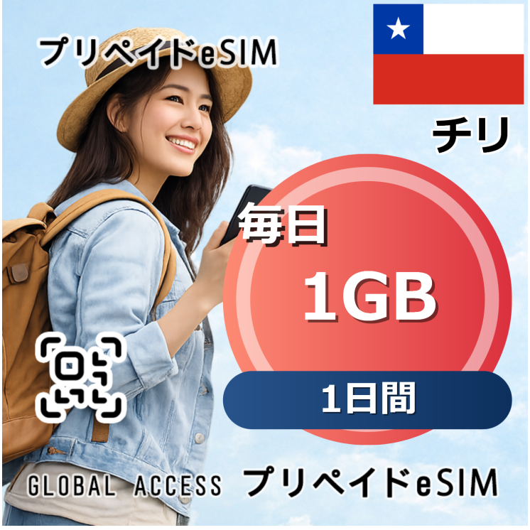 チリ 1GB 毎日 1日間