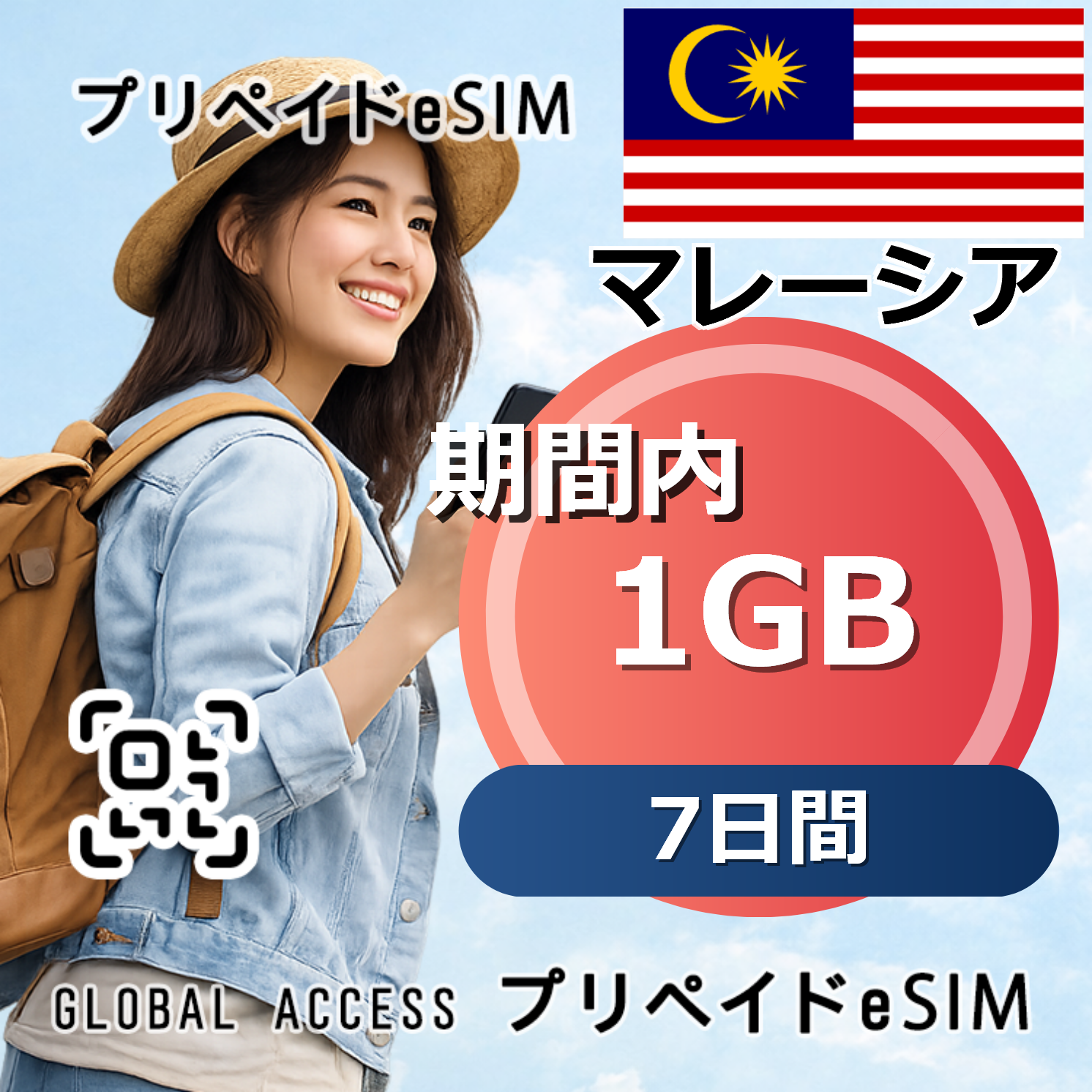 マレーシア eSIM 1GB 7日間