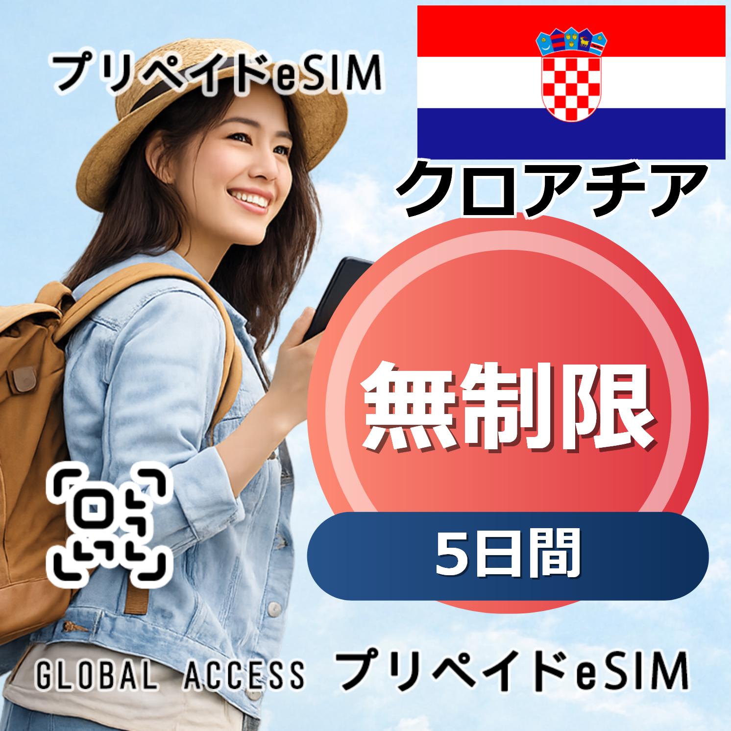 クロアチア eSIM 無制限 5日間